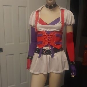 Rubie's Red and Purple Harley Quinn Asylum Costume Set